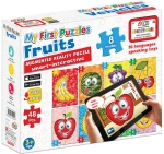 Говорещ и Разказващ Пъзел „Плодове“ на Български за Най-Малките – 8 Модела, 6 Елемента (13×55 см) Всеки, Общо 48 Елемента, от EVA Пяна, с Добавена Реалност на 16 Езика, 26×21×7 см