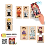 Говорещ и Разказващ Пъзел „Професии“ на Български – 24 Професии по 2 Елемента (около 10×5 см), Общо 48 Елемента, от EVA Пяна, с Добавена Реалност на 16 Езика, 20×17×4 см