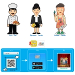 Говорещ и Разказващ Пъзел „Професии“ на Български – 24 Професии по 2 Елемента (около 10×5 см), Общо 48 Елемента, от EVA Пяна, с Добавена Реалност на 16 Езика, 20×17×4 см