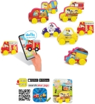 Говореща и Разказваща Играчка „Коли и Камиончета“ на Български – с Движещи се Гуми, с Добавена Реалност на 16 Езика, от EVA Пяна, 10×16×6 см