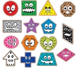 Говорещ и Разказващ Пъзел „Забавни Геометрични Форми“ на Български за Най-Малките – 15 Модела по 2 Елемента (9×8 см), Общо 30 Елемента, от EVA Пяна, с Добавена Реалност на 16 Езика, 20×17×4 см