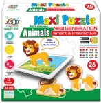 Говорещ и Разказващ Пъзел „Животните“ на Български за Най-Малките – 13 Животни по 2 Елемента (12×10 см), Общо 26 Елемента, от EVA Пяна, с Добавена Реалност на 16 Езика, 20×17×4 см