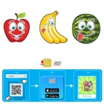 Говорещ и Разказващ Пъзел „Плодове“ на Български за Най-Малките – 18 Модела по 2 Елемента (13×8 см), Общо 36 Елемента, от EVA Пяна, с Добавена Реалност на 16 Езика, 20×17×4 см