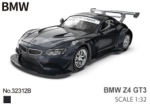 Метална Кола BMW Z4 GT3 със Засилване с Издърпване Назад, Отварящи се Врати и Капак MSZ 1:32