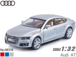 Метална Кола Audi A7 със Засилване с Издърпване Назад, Отварящи се Врати и Капак MSZ 1:32