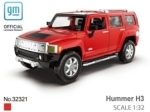 Метален Джип Hummer H3 със Засилване с Издърпване Назад, Отварящи се Врати и Капак MSZ 1:32