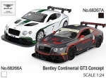 Метална Кола Bentley Continental GT3 Concept с Отваряеми Врати, Преден Капак и Багажник MSZ 1:24