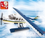 Конструктор Sluban Авиация – Хидроплан, 214 Елемента, 2 Фигурки, 29×24×6 см