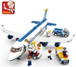 Конструктор Sluban Авиация – Въздушен Автобус, 463 Елемента, 7 Фигурки, 43×33×7 см