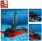 Конструктор Sluban Армия – Атомна Подводница със Стойка, 193 Елемента, 29×22×6 см