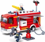 Конструктор Sluban Пожарна – Пожарен Камион, 343 Елемента, 2 Фигурки, 38×24×7 см