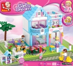 Конструктор Sluban Мечти – Вила с Градина, 539 Елемента, 5 Фигурки, 43×38×8 см