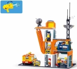 Конструктор Sluban City Metropolis Щаб на спасителните сили и джип с движение при издърпване 407 ел. с 5 фигурки със стълба 43x33x7 см