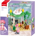 Конструктор Sluban Мечти Metropolis Ботаническа градина 71 ел. с 1 фигурка в дисплей по 4 вида, общо 8 бр. в дисплея (цената е за 1 бр.) 12x12x6 см