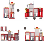 Конструктор Sluban Пожарна Станция с Машини, 612 Елемента, 6 Фигурки, 48×38×8 см