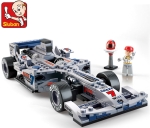 Конструктор Sluban Формула – „Сребърна Стрела“, 257 Елемента, 1 Фигурка, 33×24×6 см