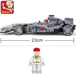 Конструктор Sluban Формула – „Сребърна Стрела“, 257 Елемента, 1 Фигурка, 33×24×6 см