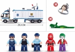 Конструктор Sluban Полиция – Оперативен Камион със Стрелба, 572 Елемента, 5 Фигурки, 52×33×7 см