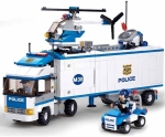 Конструктор Sluban Полиция – Оперативен Камион със Стрелба, 572 Елемента, 5 Фигурки, 52×33×7 см
