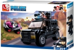 Конструктор Sluban Полиция – SWAT Брониран Джип със Стрелба, 293 Елемента, 3 Фигурки, 33×24×6 см