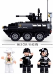 Конструктор Sluban Полиция – SWAT Бронетранспортьор с Мотор и Джип, със Стрелба, 324 Елемента, 3 Фигурки, 33×29×7 см