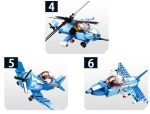 Конструктор Sluban Армия – Изтребител 6 в 1: Сглобете 6 Отделни Модела в Голям Изтребител, 6 Фигурки, 728 Елемента, 48×38×8 см