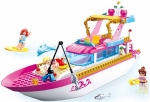 Конструктор Sluban Мечти – Луксозна Яхта, 212 Елемента, 3 Фигурки, 38×29×7 см