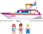 Конструктор Sluban Мечти – Луксозна Яхта, 212 Елемента, 3 Фигурки, 38×29×7 см