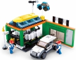 Конструктор Sluban Сити – Автомивка с Кола, 323 Елемента, 3 Фигурки, 38×29×7 см