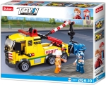 Конструктор Sluban Сити – Камион Пътна Помощ с Кран, 205 Елемента, 2 Фигурки, 29×24×6 см