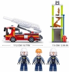 Конструктор Sluban Пожарна – Стълба с Тренировъчна Кула, 343 Елемента, 3 Фигурки, 38×29×7 см