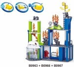 Конструктор Sluban Пожарна – Тренировъчен Център, 585 Елемента, 4 Фигурки, 38×29×7 см