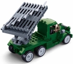 Конструктор Sluban Армия – Катюша Ракетна Установка за Залпов Огън (Втора Световна Война), 201 Елемента, 2 Фигурки, 29×19×6 см