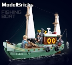 Конструктор Sluban – Ветроходен Риболовен Кораб, Точен Модел 1:35, 610 Елемента, 3 Фигурки, 48×33×7 см