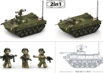 Конструктор Sluban Армия Бронетранспортьор 2в1 BMD 2S точен модел 530 ел. с 3 фигурки 43x29x7 см