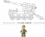 Конструктор Sluban Армия – Bobcat Щурмова Артилерийска Установка 8×8, Точен Модел, 1 Фигурка, 159 Елемента, 29×19×6 см