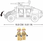 Конструктор Sluban Армия – Джип Hummer H2, Точен Модел, 265 Елемента, 2 Фигурки, 30×19×7 см