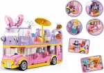 Конструктор Sluban – Автобус за Рок Концерти с Пързалка, 412 Елемента, 4 Фигурки, 43×29×7 см