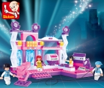 Конструктор Sluban Мечти – Рок Сцена, 176 Елемента, 4 Фигурки, 33×24×6 см