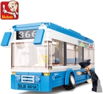 Конструктор Sluban Сити – Градски Автобус, 235 Елемента, 3 Фигурки, 29×24×6 см