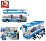 Конструктор Sluban Сити – Градски Автобус, 235 Елемента, 3 Фигурки, 29×24×6 см