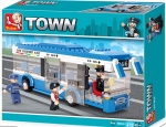 Конструктор Sluban Сити – Градски Автобус, 235 Елемента, 3 Фигурки, 29×24×6 см