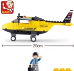 Конструктор Sluban Авиация – Тренировъчен Хеликоптер, 110 Елемента, 1 Фигурка, 24×14×5 см