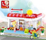Конструктор Sluban Мечти – Супермаркет, 289 Елемента, 3 Фигурки, 38×29×7 см