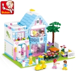 Конструктор Sluban Мечти – Вила с Градина, 539 Елемента, 5 Фигурки, 43×38×8 см
