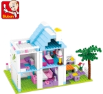 Конструктор Sluban Мечти – Вила с Градина, 539 Елемента, 5 Фигурки, 43×38×8 см