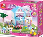 Конструктор Sluban Мечти – Вила с Градина, 539 Елемента, 5 Фигурки, 43×38×8 см