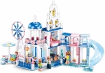 Конструктор Sluban Мечти – Вила с Пързалка, 446 Елемента, 4 Фигурки, 43×33×7 см