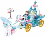 Конструктор Sluban Мечти – Приказна Каляска с Еднорог, Принц и Принцеса, 191 Елемента, 2 Фигурки, 29×24×6 см