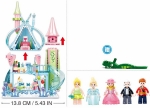 Конструктор Sluban Мечти – Приказен Зимен Замък, 447 Елемента, 5 Фигурки, 43×33×7 см